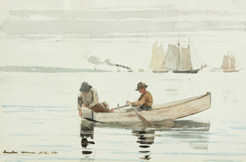 Boys Fishing, Gloucester Harbor (Winslow Homer) - Reprodução com Qualidade Museu