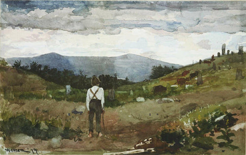 Conduzindo vacas para o pasto (Winslow Homer) - Reprodução com Qualidade Museu