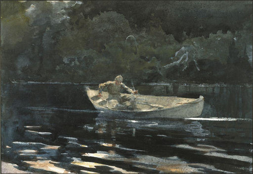 Pesca nas Adirondacks (Winslow Homer) - Reprodução com Qualidade Museu