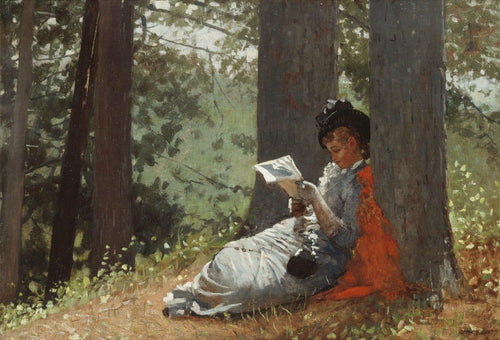 Menina lendo sob um carvalho (Winslow Homer) - Reprodução com Qualidade Museu