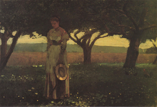 Menina no pomar (Winslow Homer) - Reprodução com Qualidade Museu
