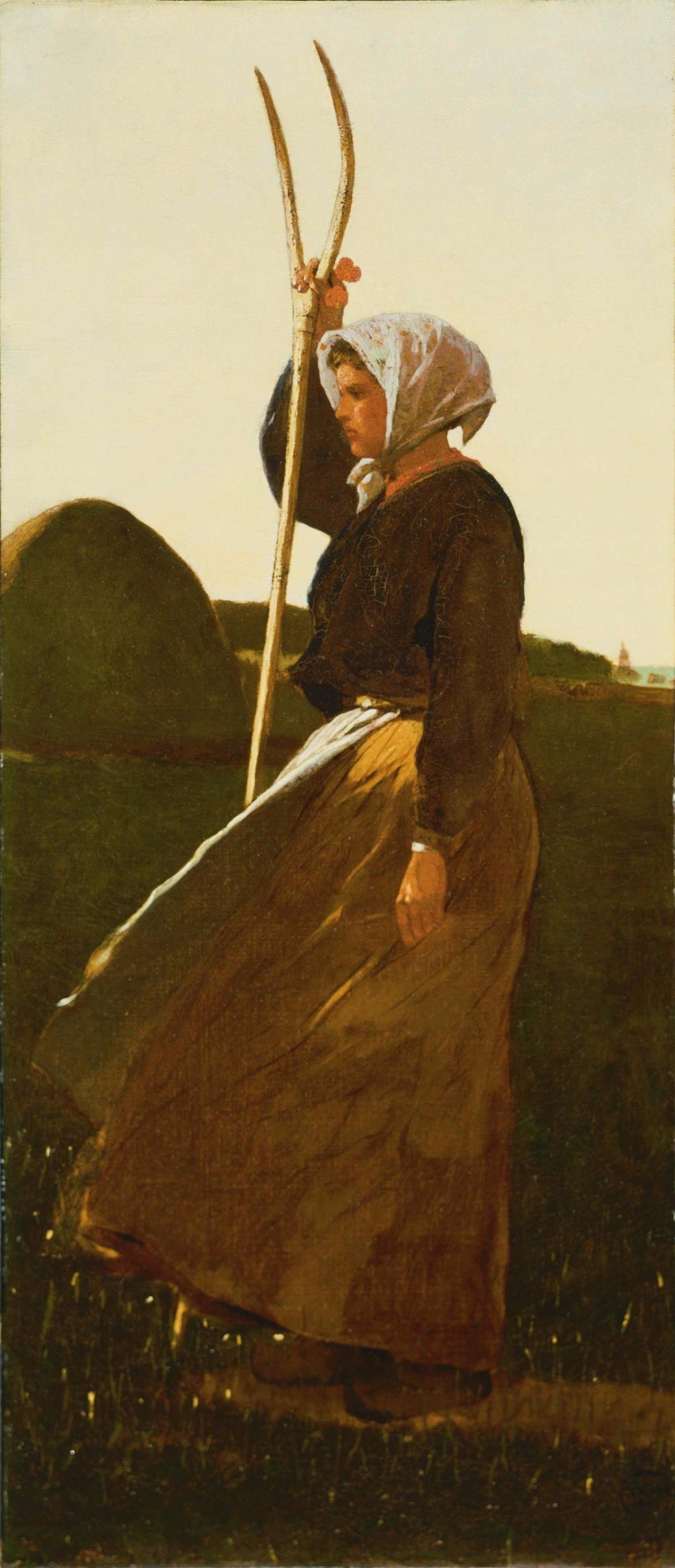 Menina com forquilha (Winslow Homer) - Reprodução com Qualidade Museu