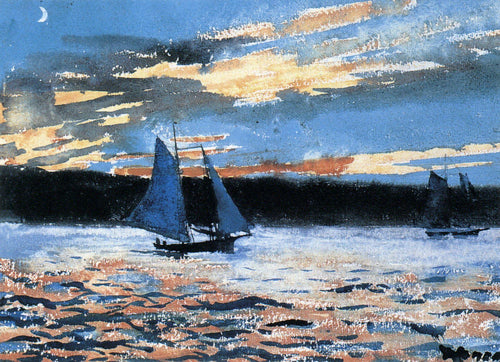 Gloucester Sunset (Winslow Homer) - Reprodução com Qualidade Museu