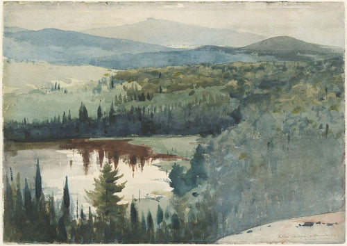 Aldeia Indígena, Adirondacks (Winslow Homer) - Reprodução com Qualidade Museu