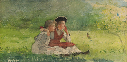Ouvindo os pássaros (Winslow Homer) - Reprodução com Qualidade Museu