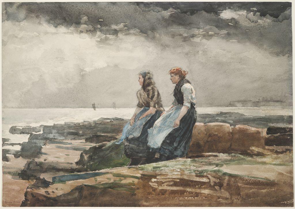 Olhando para o mar (Winslow Homer) - Reprodução com Qualidade Museu