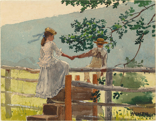 On The Stile (Winslow Homer) - Reprodução com Qualidade Museu