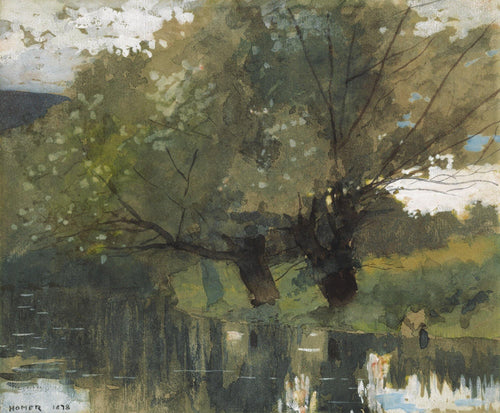 Lago e salgueiros, fazenda Houghton (Winslow Homer) - Reprodução com Qualidade Museu