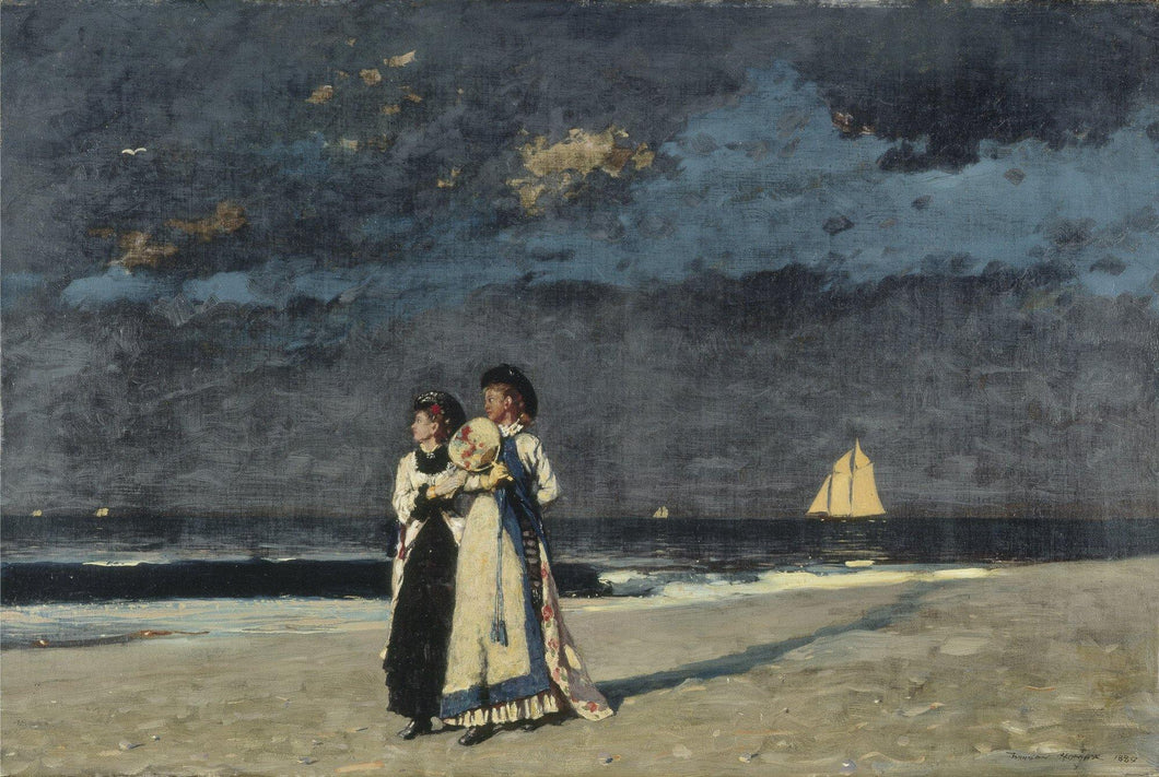 Passeio na praia (Winslow Homer) - Reprodução com Qualidade Museu