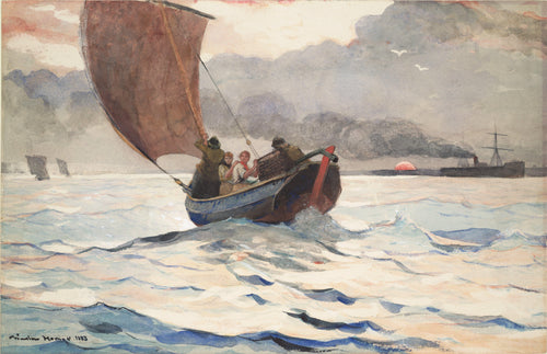 Barcos de pesca que retornam (Winslow Homer) - Reprodução com Qualidade Museu