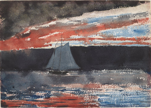 Escuna ao pôr do sol (Winslow Homer) - Reprodução com Qualidade Museu