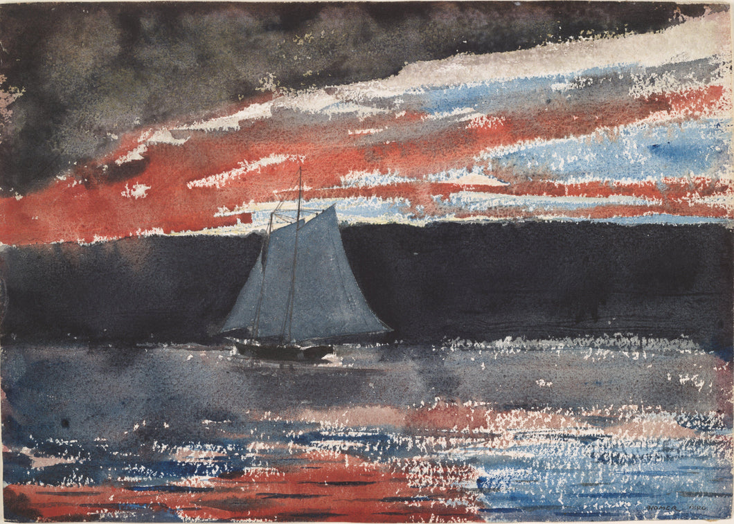 Escuna ao pôr do sol (Winslow Homer) - Reprodução com Qualidade Museu