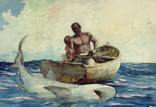 Pesca de Tubarão (Winslow Homer) - Reprodução com Qualidade Museu