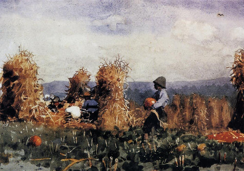 The Pumpkin Patch (Winslow Homer) - Reprodução com Qualidade Museu