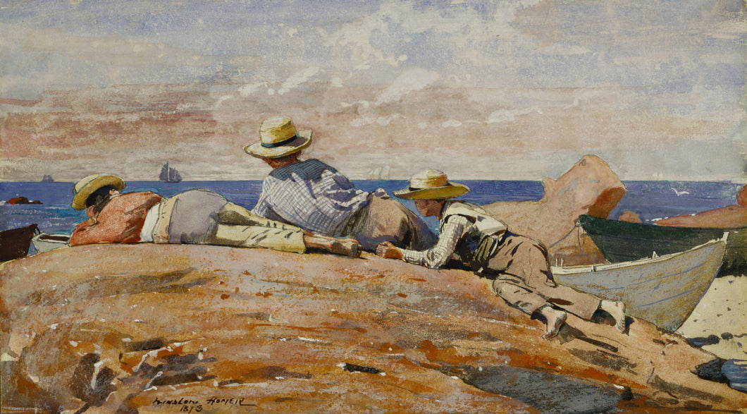 Três meninos na costa (Winslow Homer) - Reprodução com Qualidade Museu