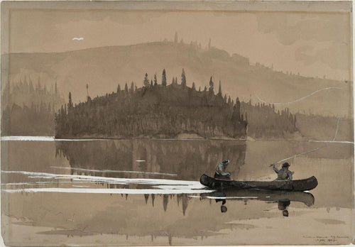 Dois Homens Em Uma Canoa (Winslow Homer) - Reprodução com Qualidade Museu