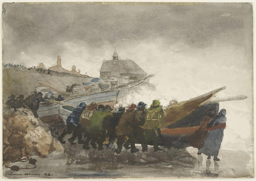 Assistindo a tempestade (Winslow Homer) - Reprodução com Qualidade Museu