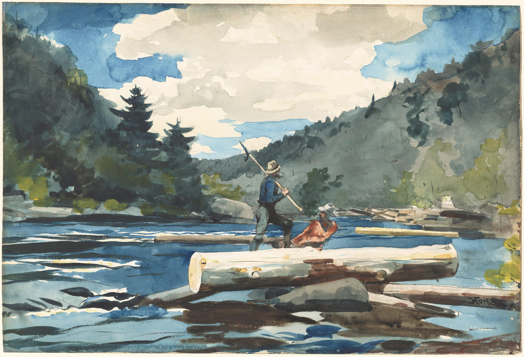 Rio Hudson, Logging (Winslow Homer) - Reprodução com Qualidade Museu