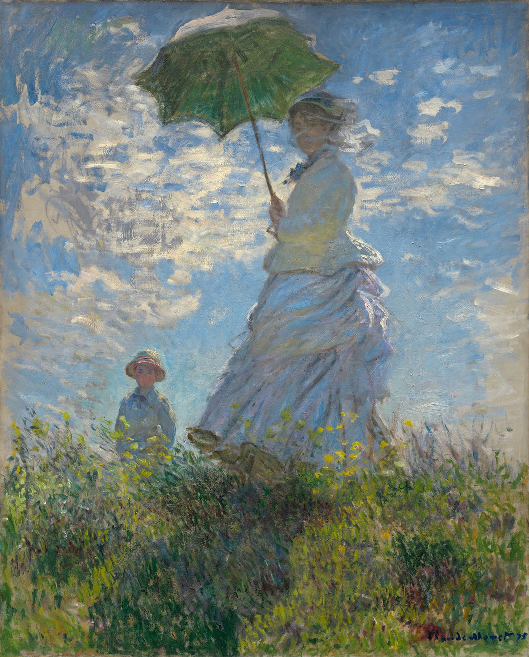 Mujer con sombrilla - Madame Monet y su hijo