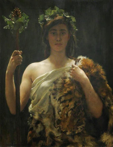 Rapariga vestida com uma pele de tigre (John Collier) - Reprodução com Qualidade Museu