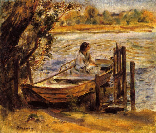 Mulher jovem em um barco (Pierre-Auguste Renoir) - Reprodução com Qualidade Museu