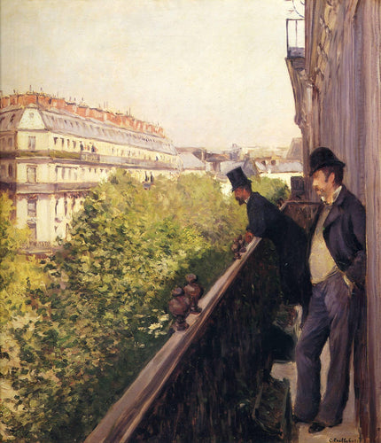 Uma varanda, Boulevard Haussmann (Gustave Caillebotte) - Reprodução com Qualidade Museu