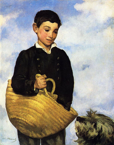 Um menino com um cachorro (Edouard Manet) - Reprodução com Qualidade Museu