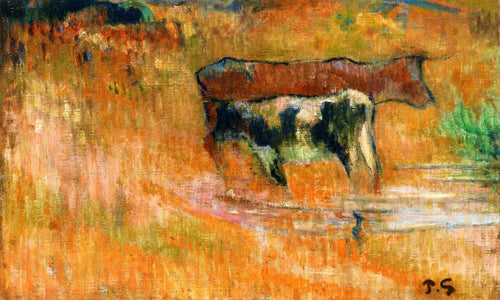 Uma vaca e seu bezerro