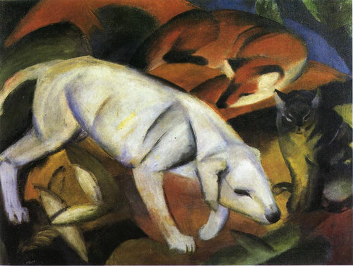 Um cachorro (Franz Marc) - Reprodução com Qualidade Museu