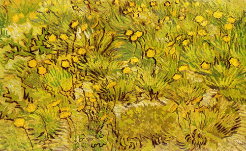 Um campo de flores amarelas (Vincent Van Gogh) - Reprodução com Qualidade Museu