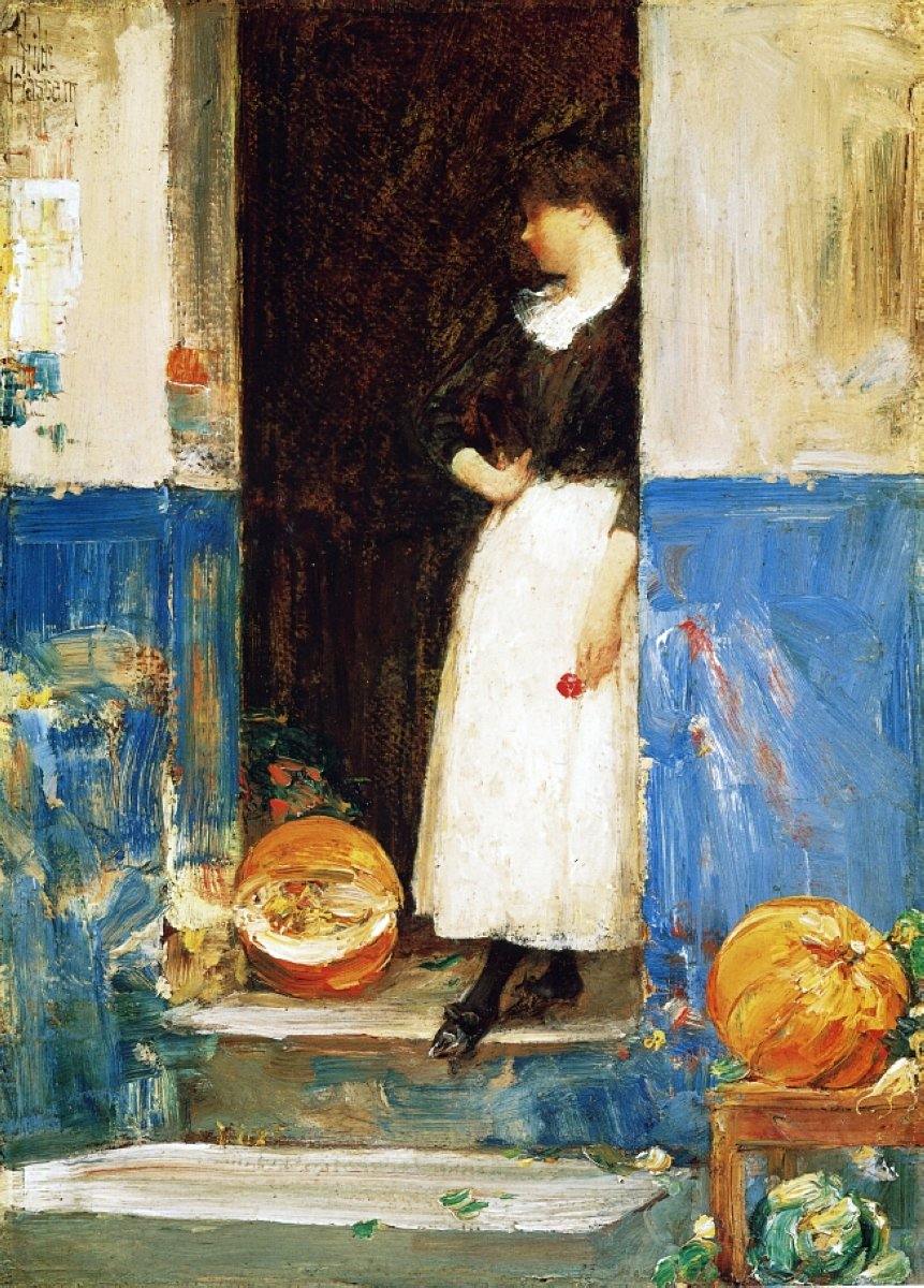 O vendedor de frutas (Childe Hassam) - Reprodução com Qualidade Museu