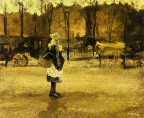 Uma garota na rua, dois treinadores ao fundo (Vincent Van Gogh) - Reprodução com Qualidade Museu
