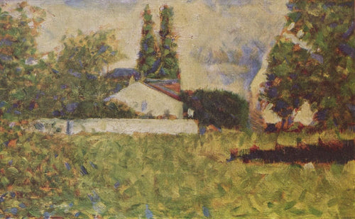 Uma casa entre árvores (Georges Seurat) - Reprodução com Qualidade Museu
