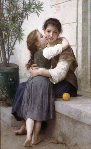 Um pouco de persuasão (William-Adolphe Bouguereau) - Reprodução com Qualidade Museu
