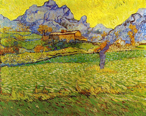 Um prado nas montanhas (Vincent Van Gogh) - Reprodução com Qualidade Museu