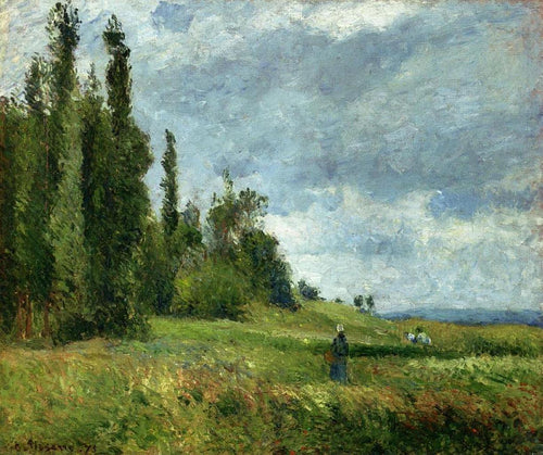 Uma parte de Groettes, Pontoise, Gray Weather (Camille Pissarro) - Reprodução com Qualidade Museu