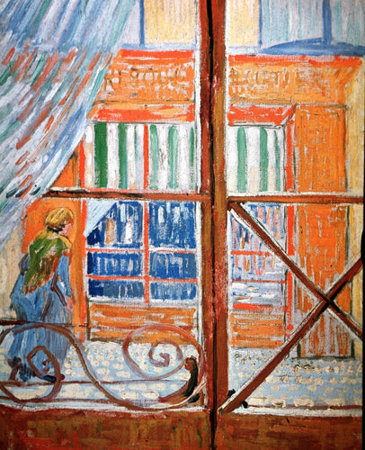 Uma loja de açougueiro de porco vista de uma janela (Vincent Van Gogh) - Reprodução com Qualidade Museu