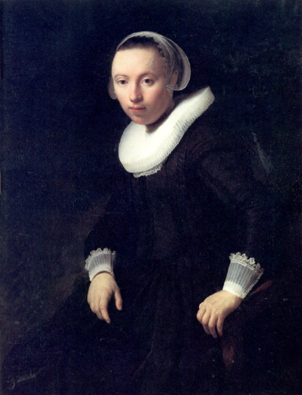 Retrato de uma jovem sentada (Rembrandt) - Reprodução com Qualidade Museu