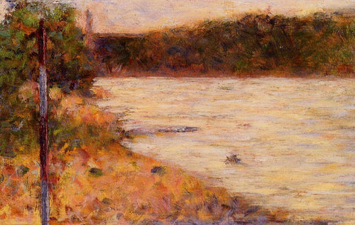 Uma margem do rio Sena em Asnières (Georges Seurat) - Reprodução com Qualidade Museu