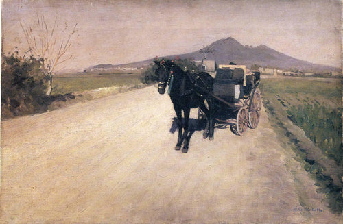 Uma estrada em Nápoles (Gustave Caillebotte) - Reprodução com Qualidade Museu