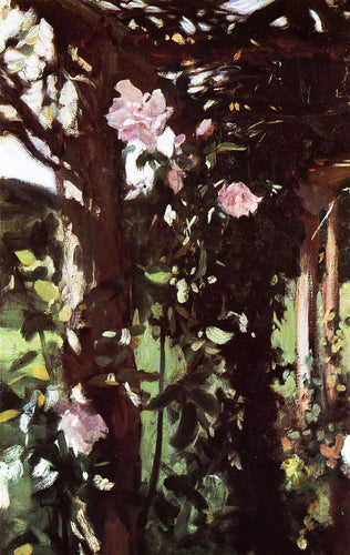 A Rose Trellis - Roses em Oxfordshire (John Singer Sargent) - Reprodução com Qualidade Museu