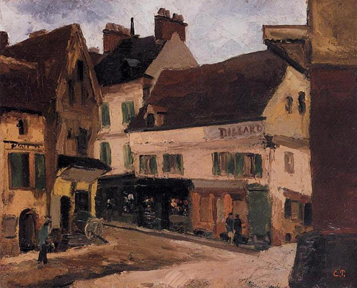 Uma praça em La Roche Guyon (Camille Pissarro) - Reprodução com Qualidade Museu