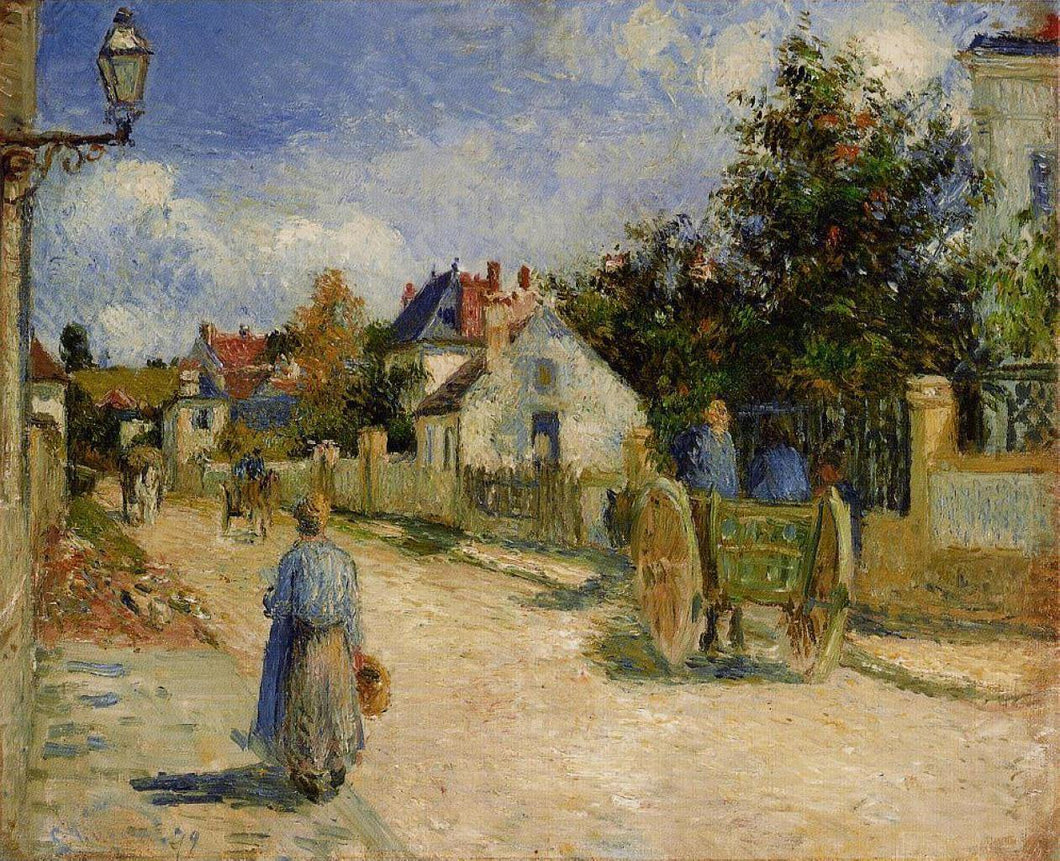 Uma rua em Pontoise (Camille Pissarro) - Reprodução com Qualidade Museu
