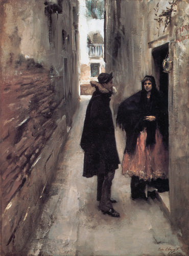 Uma rua em Veneza (John Singer Sargent) - Reprodução com Qualidade Museu