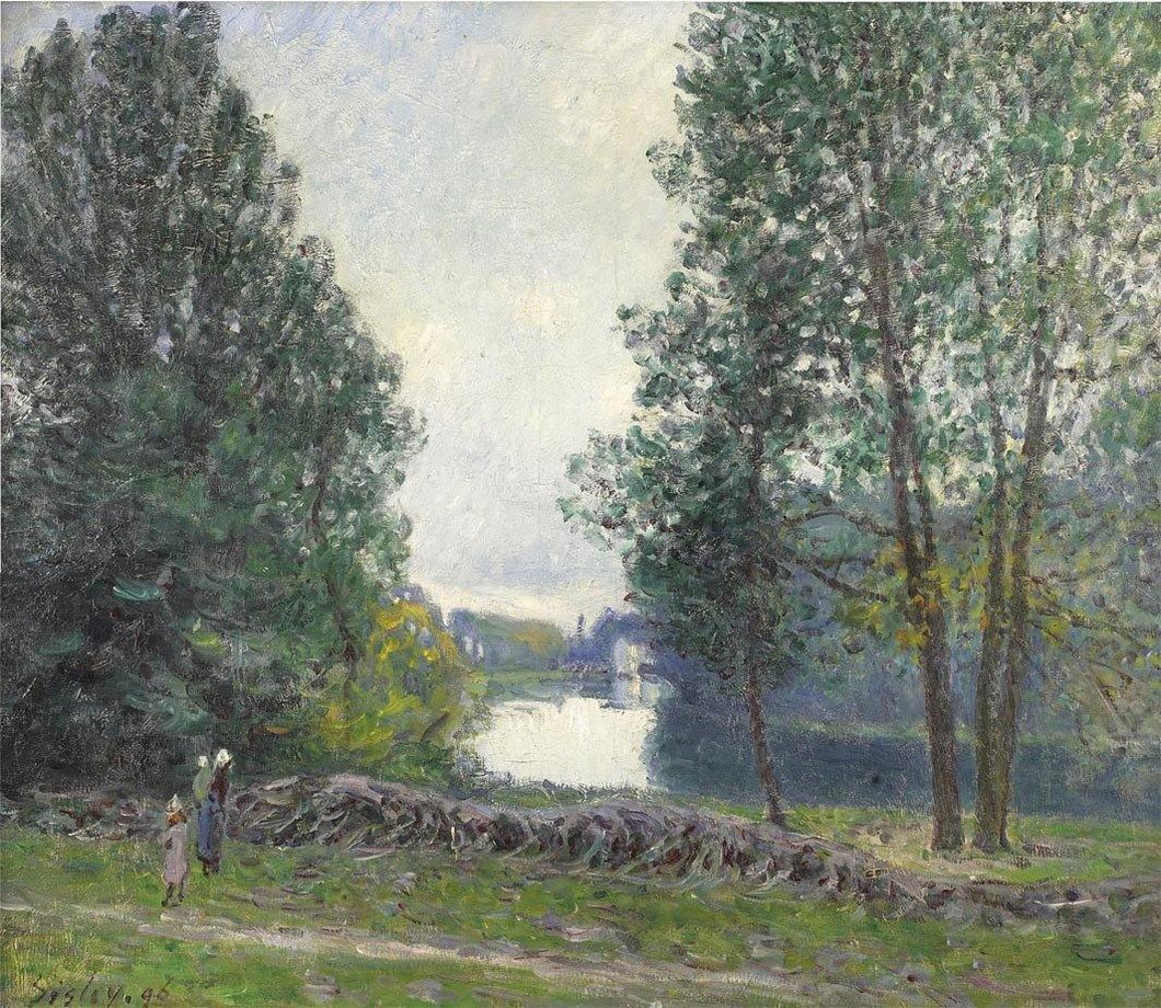 Uma volta no rio Loing, verão (Alfred Sisley) - Reprodução com Qualidade Museu