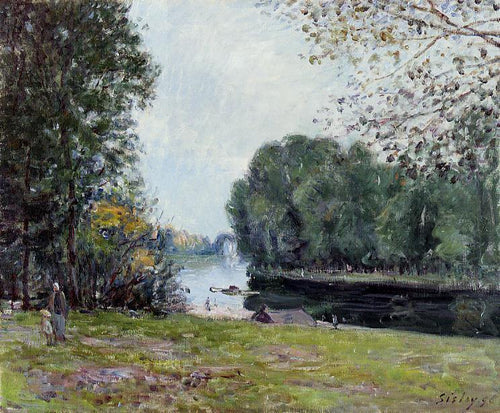 Uma volta no rio Loing, verão (Alfred Sisley) - Reprodução com Qualidade Museu