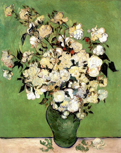 Um vaso de rosas (Vincent Van Gogh) - Reprodução com Qualidade Museu