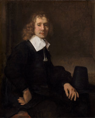 Um jovem em uma mesa (Rembrandt) - Reprodução com Qualidade Museu