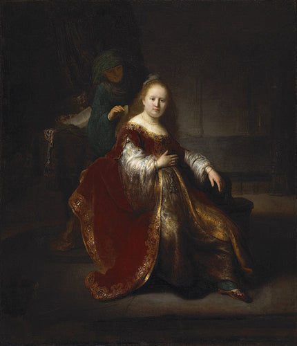 Uma jovem em seu banheiro (Rembrandt) - Reprodução com Qualidade Museu