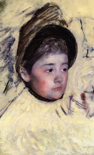 Mulher usando um bonnett (Mary Cassatt) - Reprodução com Qualidade Museu